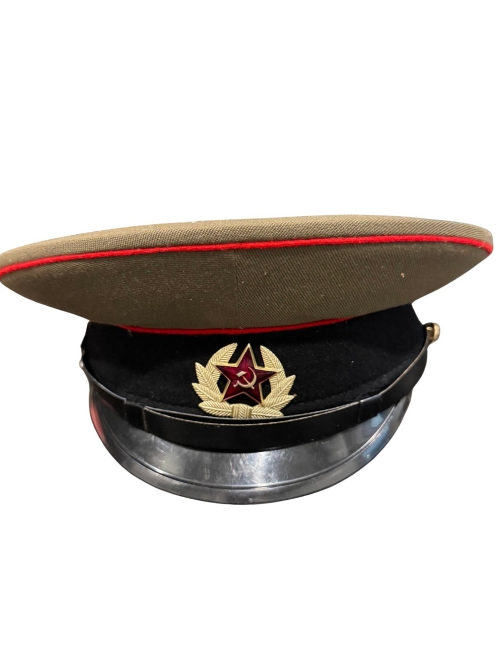 Vintage Soviet Military Officer's Hat with Red Star Emblem